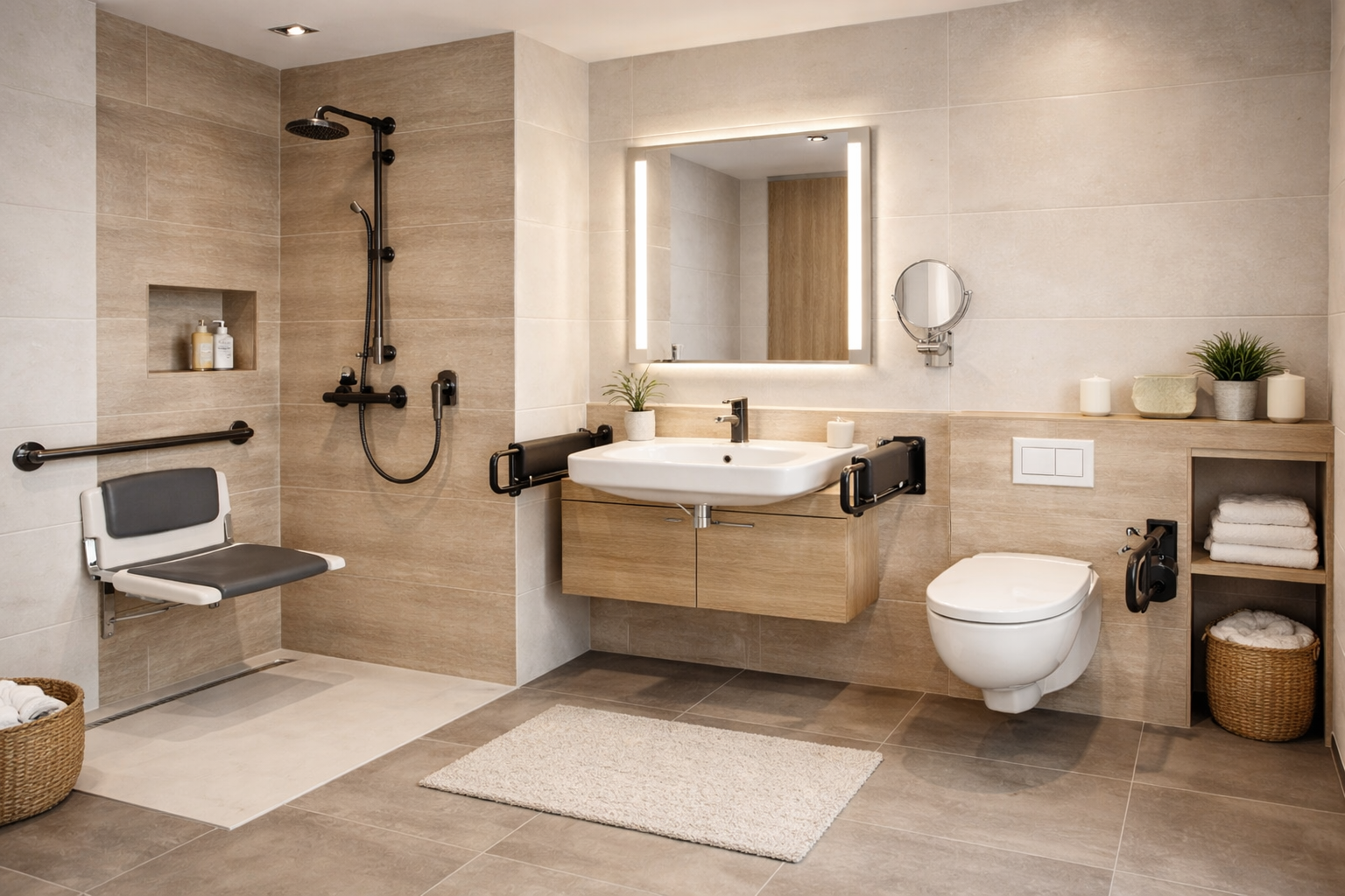 Modernes barrierefreies Bad