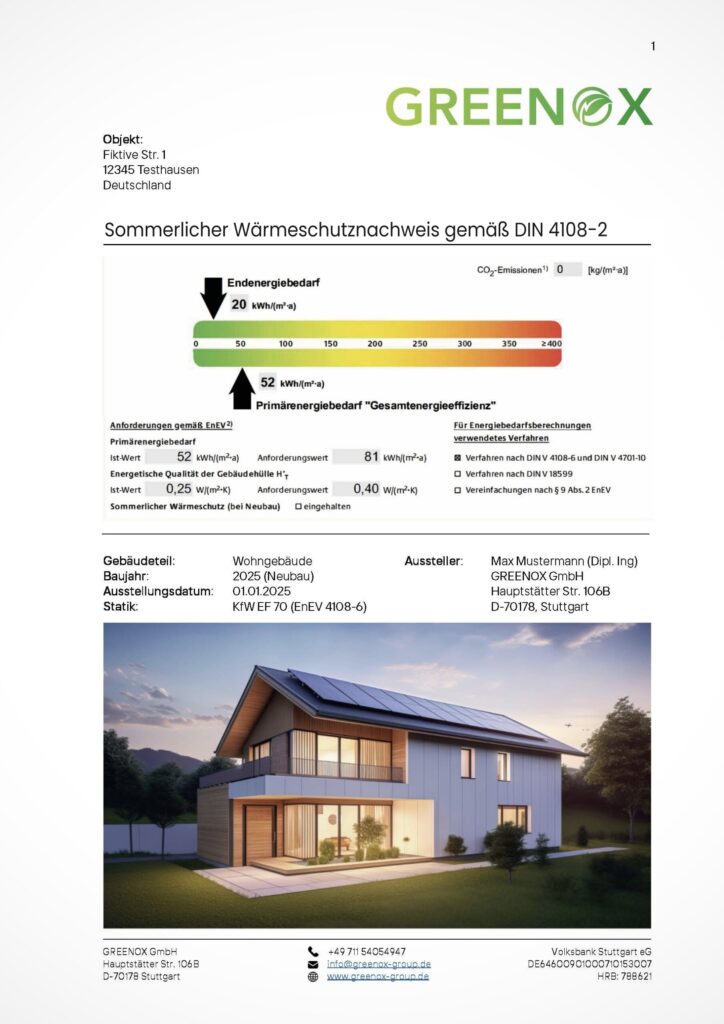 Aufbau eines sommerlichen Wärmeschutznachweises nach DIN 4108-2