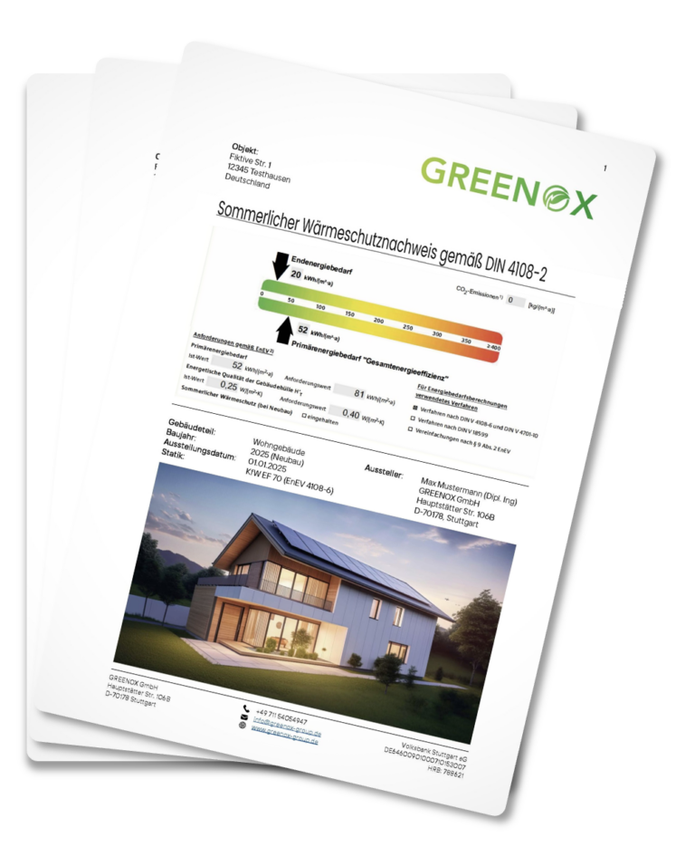 Sommerlicher Wärmeschutznachweis nach DIN 4108-2 von GREENOX