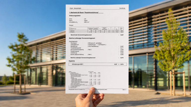 Sommerlicher Wärmeschutznachweis für ein Nichtwohngebäude mit hohem Glasanteil